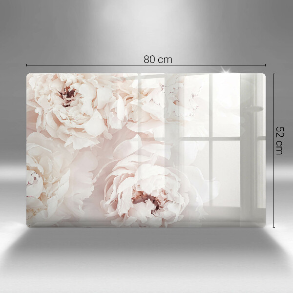 Krájecí prkénko skleněné Pastelové pivoňky