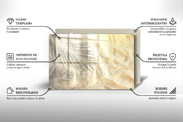 Krájecí prkénko skleněné Palmové listy a písek