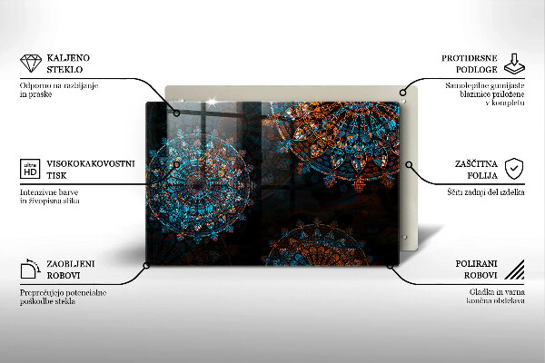 Krájecí prkénko skleněné Boho vintage kola