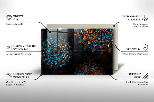 Krájecí prkénko skleněné Boho vintage kola