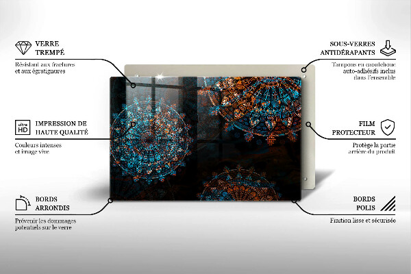 Krájecí prkénko skleněné Boho vintage kola