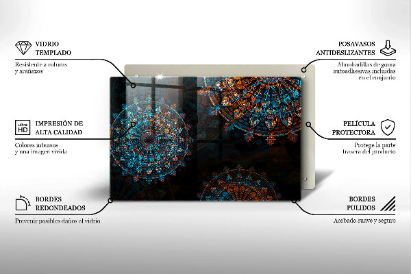 Krájecí prkénko skleněné Boho vintage kola