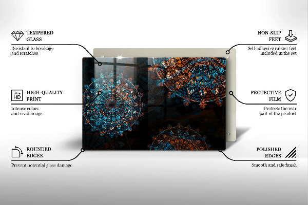 Krájecí prkénko skleněné Boho vintage kola