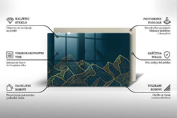 Krájecí prkénko skleněné Abstraktní hory