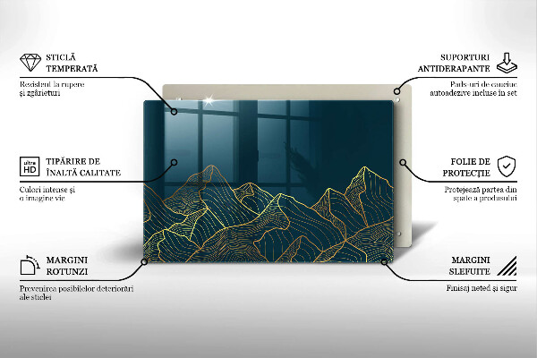 Krájecí prkénko skleněné Abstraktní hory