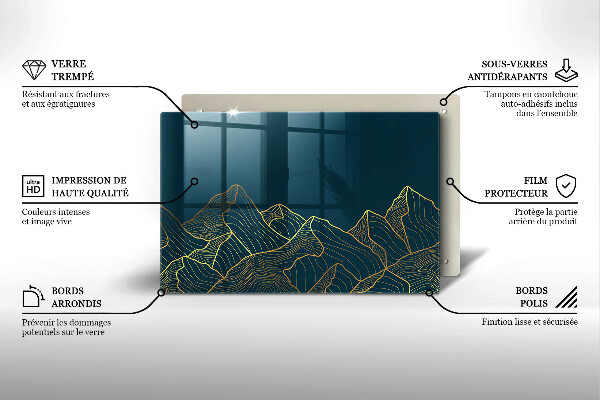 Krájecí prkénko skleněné Abstraktní hory