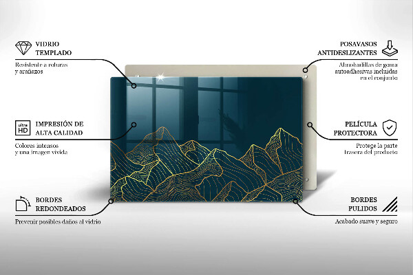 Krájecí prkénko skleněné Abstraktní hory