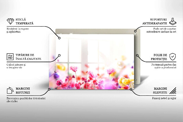 Krájecí prkénko skleněné Květinová louka