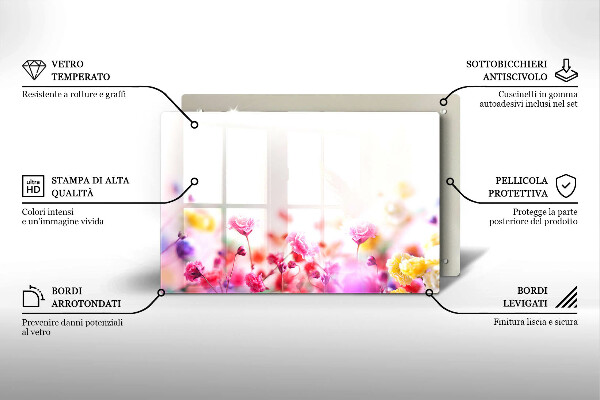 Krájecí prkénko skleněné Květinová louka