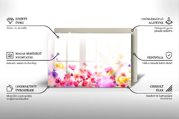 Krájecí prkénko skleněné Květinová louka