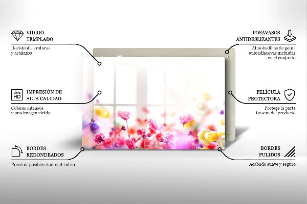 Krájecí prkénko skleněné Květinová louka