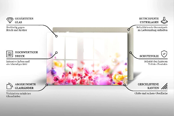 Krájecí prkénko skleněné Květinová louka