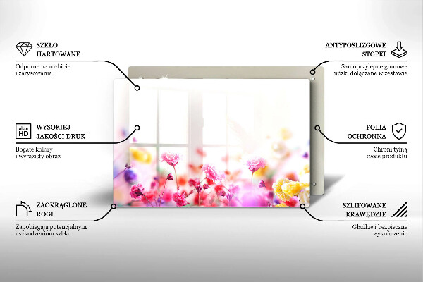 Krájecí prkénko skleněné Květinová louka