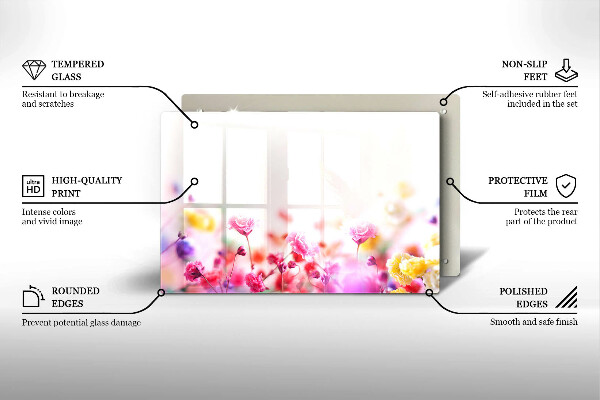 Krájecí prkénko skleněné Květinová louka