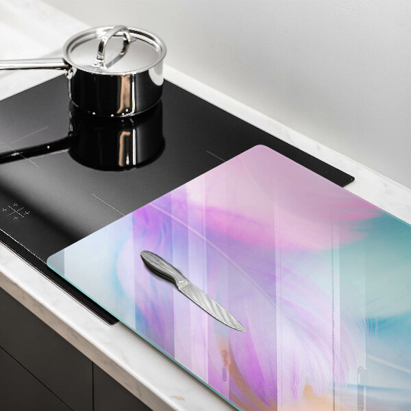 Krájecí prkénko skleněné Pastelové peří