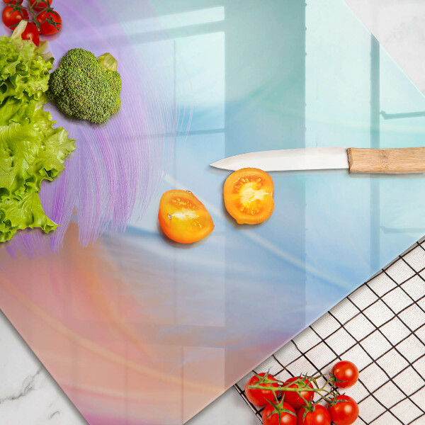 Krájecí prkénko skleněné Pastelové peří