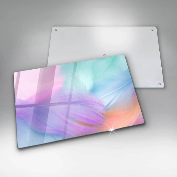 Krájecí prkénko skleněné Pastelové peří