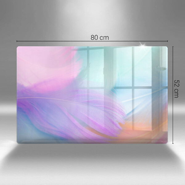 Krájecí prkénko skleněné Pastelové peří