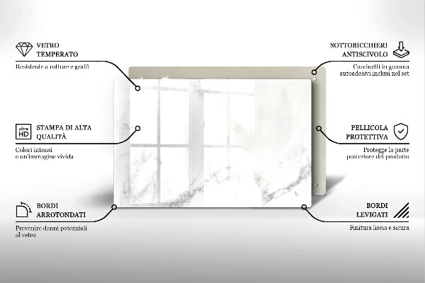 Krájecí prkénko skleněné Moderní mramor