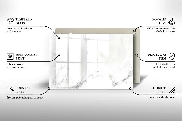 Krájecí prkénko skleněné Moderní mramor