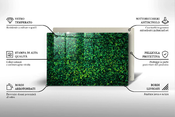 Krájecí prkénko skleněné Rostlina s malými listy