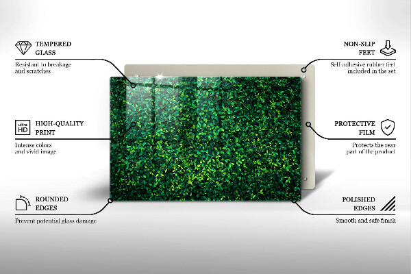 Krájecí prkénko skleněné Rostlina s malými listy