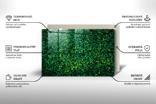 Krájecí prkénko skleněné Rostlina s malými listy