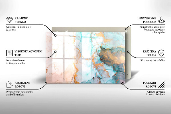 Krájecí prkénko skleněné Mramorová abstrakce