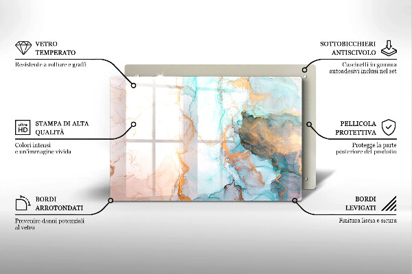 Krájecí prkénko skleněné Mramorová abstrakce