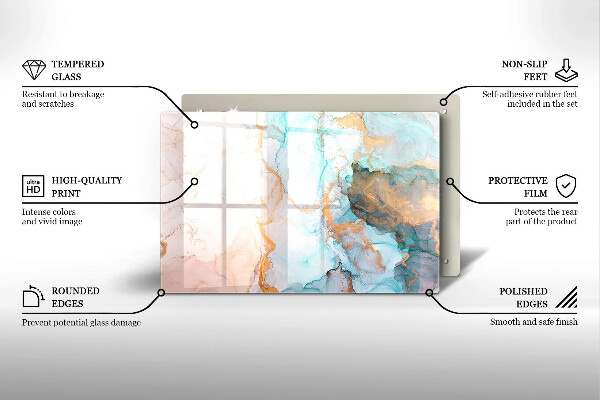 Krájecí prkénko skleněné Mramorová abstrakce