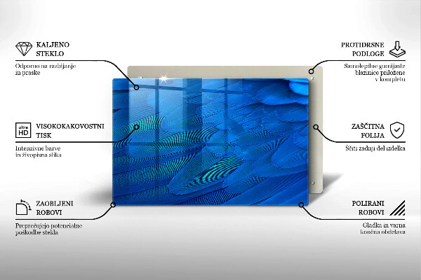Krájecí prkénko skleněné Ptačí peří