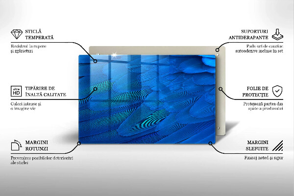 Krájecí prkénko skleněné Ptačí peří