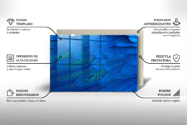 Krájecí prkénko skleněné Ptačí peří