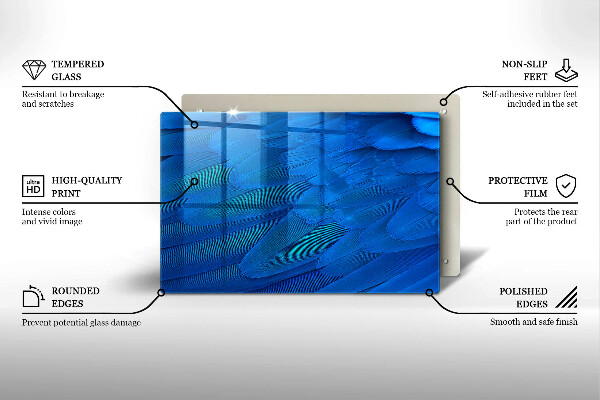 Krájecí prkénko skleněné Ptačí peří