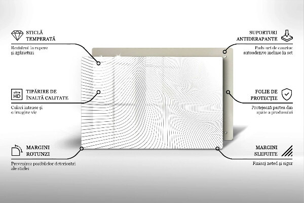 Krájecí prkénko skleněné Moderní čáry vzor