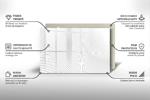 Krájecí prkénko skleněné Moderní čáry vzor