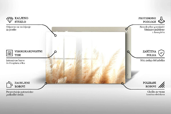 Krájecí prkénko skleněné Pampová tráva