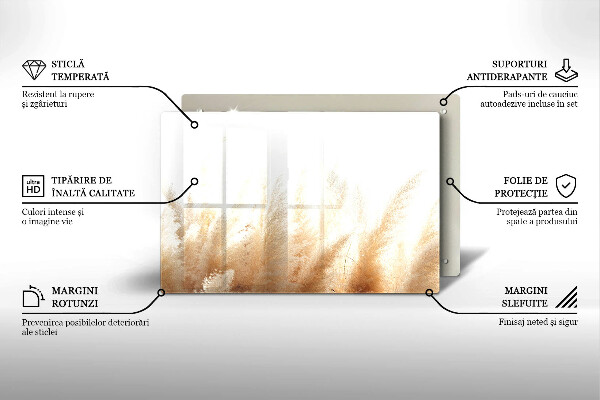 Krájecí prkénko skleněné Pampová tráva