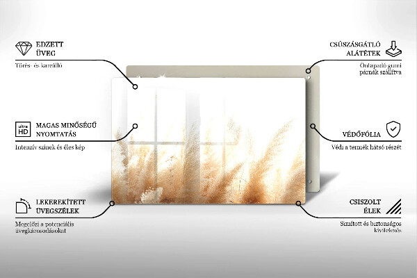 Krájecí prkénko skleněné Pampová tráva