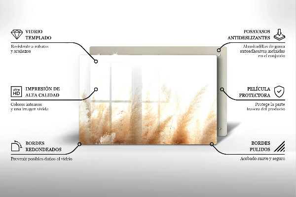 Krájecí prkénko skleněné Pampová tráva