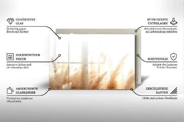 Krájecí prkénko skleněné Pampová tráva