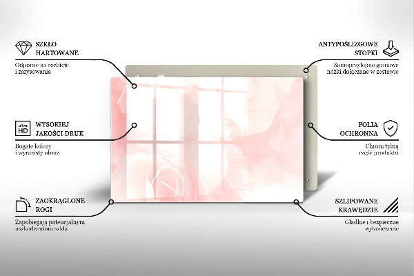 Skleněná deska do kuchyně Pozadí pastelových růží