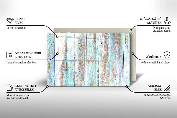 Skleněná deska do kuchyně Staré vintage desky
