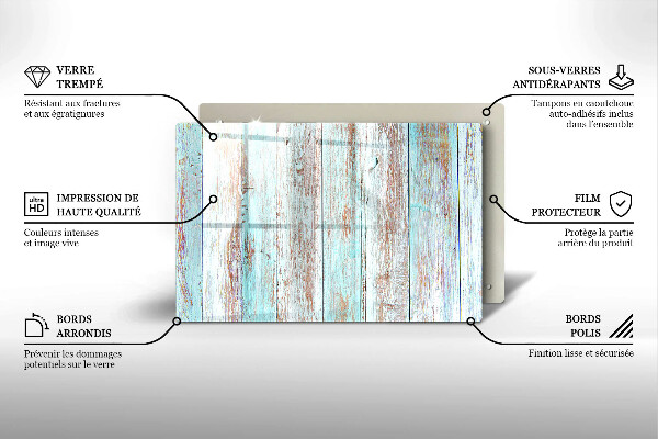 Skleněná deska do kuchyně Staré vintage desky