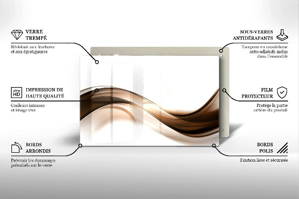 Skleněná deska do kuchyně Abstraktní hnědé čáry