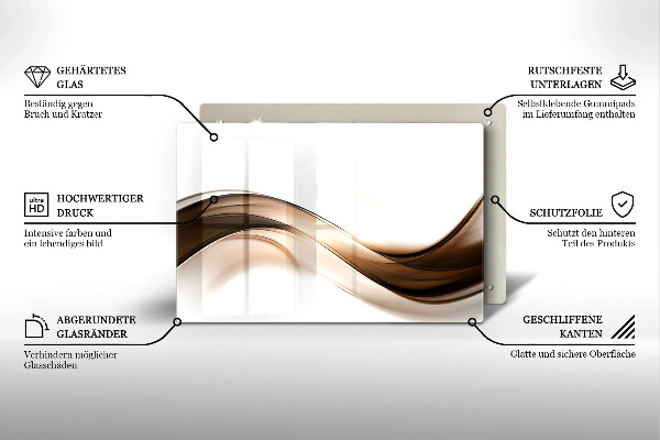 Skleněná deska do kuchyně Abstraktní hnědé čáry