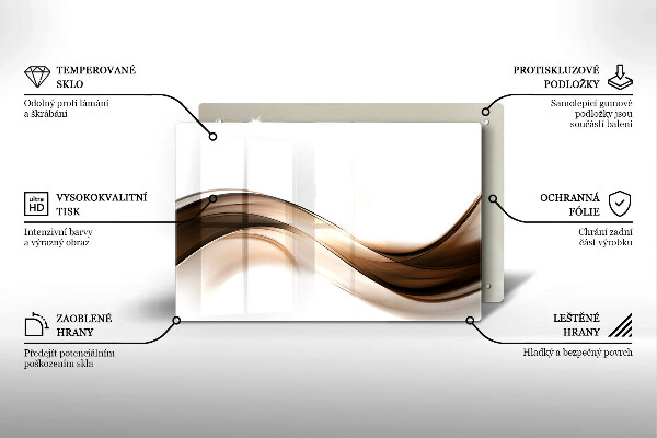 Skleněná deska do kuchyně Abstraktní hnědé čáry