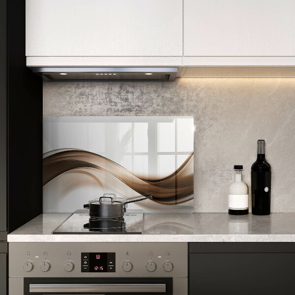 Skleněná deska do kuchyně Abstraktní hnědé čáry