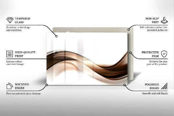 Skleněná deska do kuchyně Abstraktní hnědé čáry