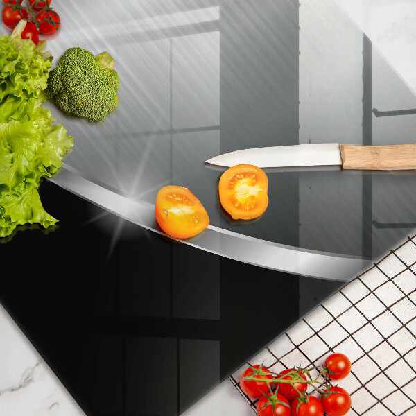 Krájecí prkénko skleněné Abstrakce s kovem